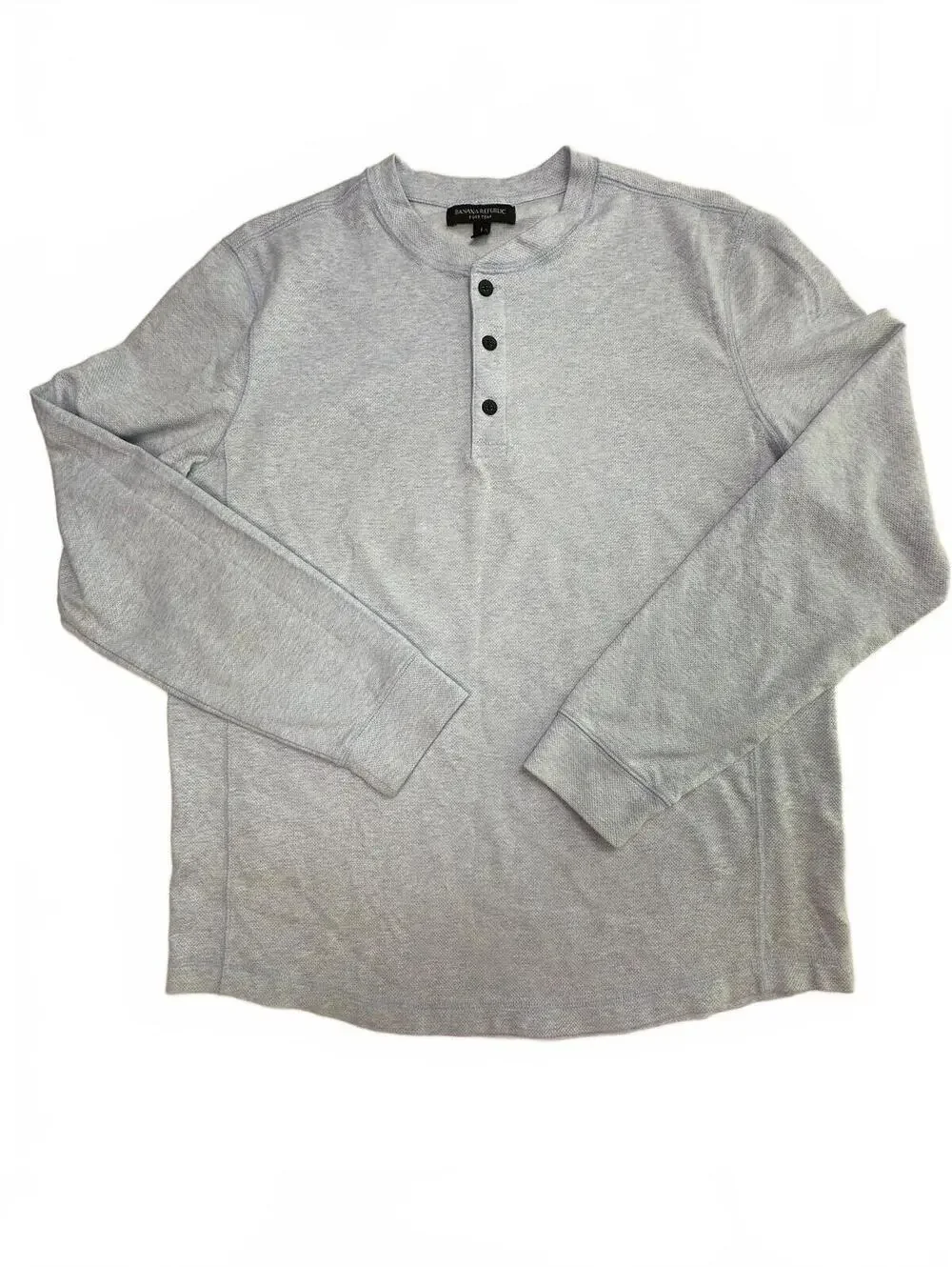 Banana Republic Core Temp L Blue Long Sleeve Henley